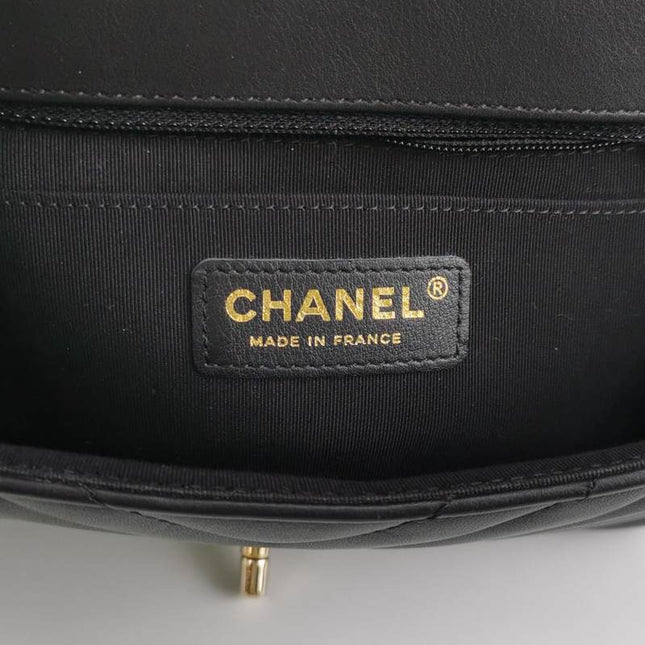 Sold Chanel Classic Flap Rectangular Mini Chevron Quilted Calfskin Leather Black
