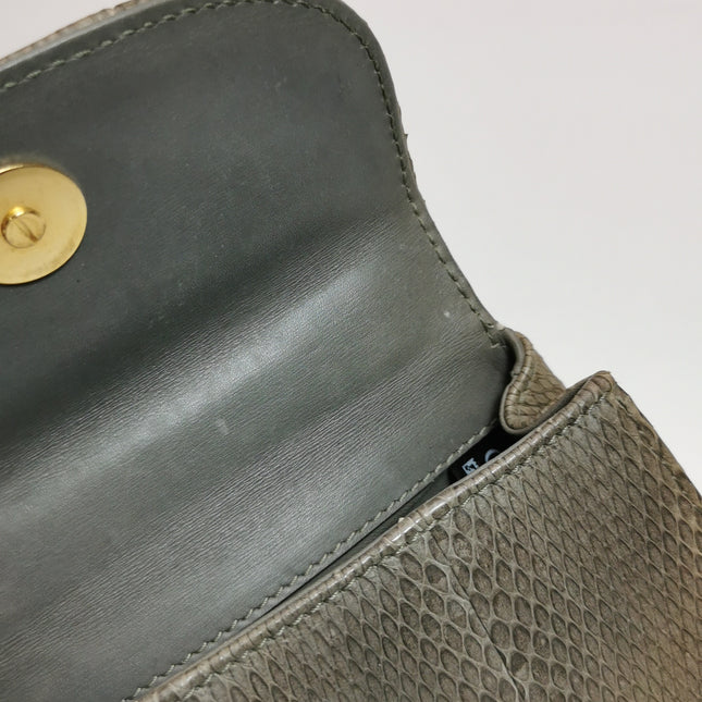 Gucci Bamboo 1947 Night Mini Python Snake Skin Evening Bag with Chain