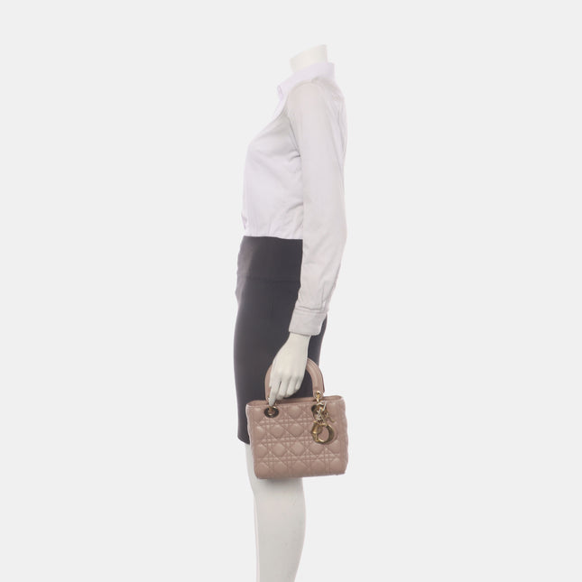 Lady Dior ABCdior Small Nude Pink Cannage Lambskin Handbag No Strap