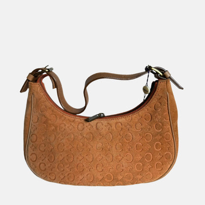 Celine Ava Hobo Pumpkin Camel Suede Leather Shoulder Bag