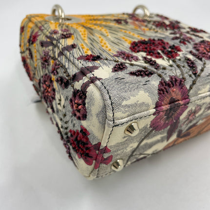 Lady Dior Mini Embroidered Phoenix Cloth Multicolor Handbag