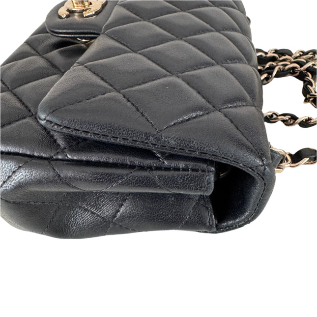 Chanel Classic Flap Rectangular Mini Black Lambskin Leather Gold Hardware