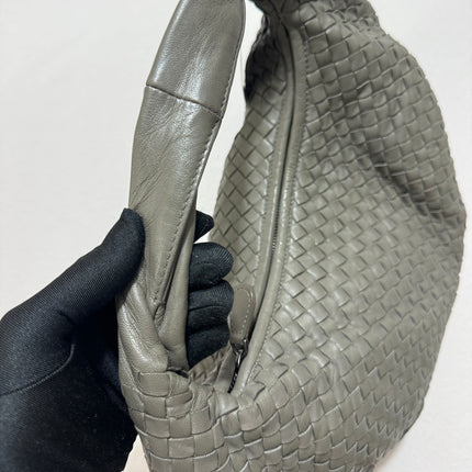 Sold Bottega Veneta Belly Hobo Intrecciato Grey Leather Medium 40cm