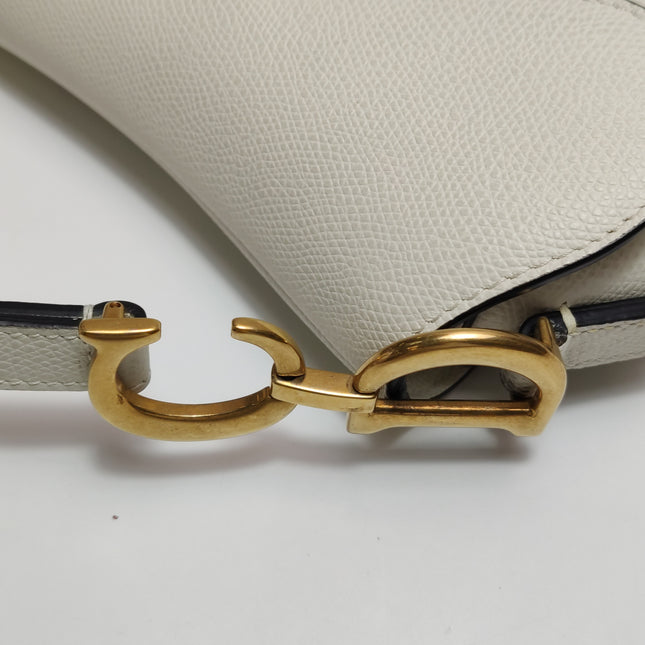 Dior Saddle bag white grain leather mini size