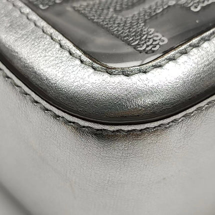 Sold Fendi Baguette Fendi x Nicki Minaj Silver PVC and Leather with Glitter Sequins Crossbody Bag
