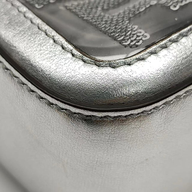 Sold Fendi Baguette Fendi x Nicki Minaj Silver PVC and Leather with Glitter Sequins Crossbody Bag