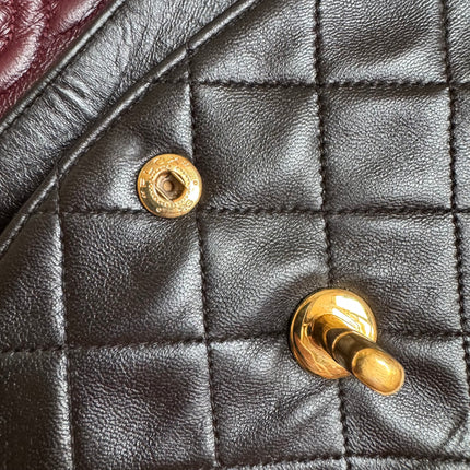 Chanel Classic Flap Small Dark Chocolate Brown Lambskin Leather with 24k Gold Hardware, 1994-1996