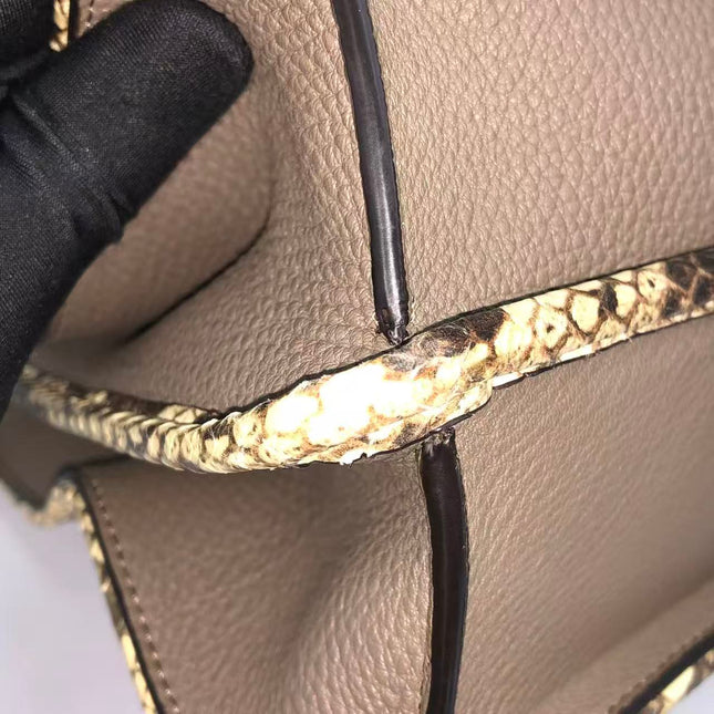 Fendi Peekaboo ISeeU Sellier Small Grey Leather with Python Skin Trimming