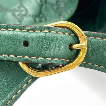 Gucci Jackie Vintage Leather Medium Handbag Green Gucci Monogram