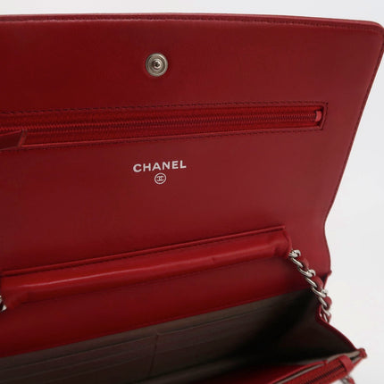 Chanel Wallet on Chain WOC Double CC Red Caviar Leather