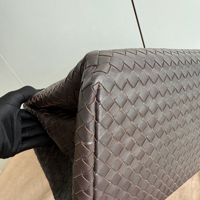 Bottega Veneta Roma Large Intrecciato Nappa Leather Dark Brown 35cm