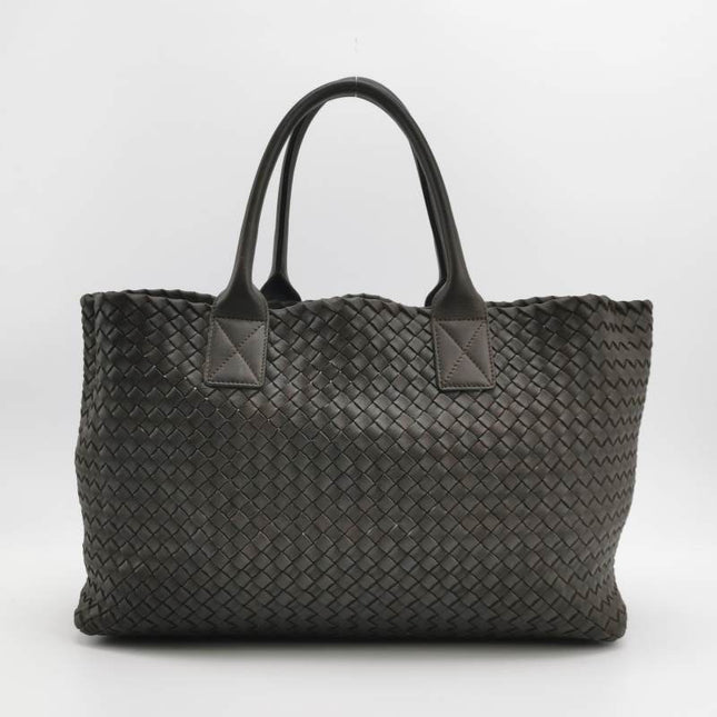 Sold Bottega Veneta Cabat Large Intreccio Leather Tote Bag Dark Chocolate Brown with Pouch