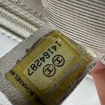 Chanel Lambskin Jumbo Canebiers Net Knots Flap White, 2011