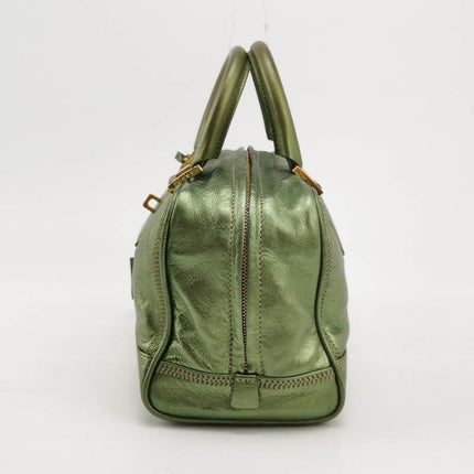 Loewe Amazona 29 Zip Around in Metallic Green Lambskin Leather