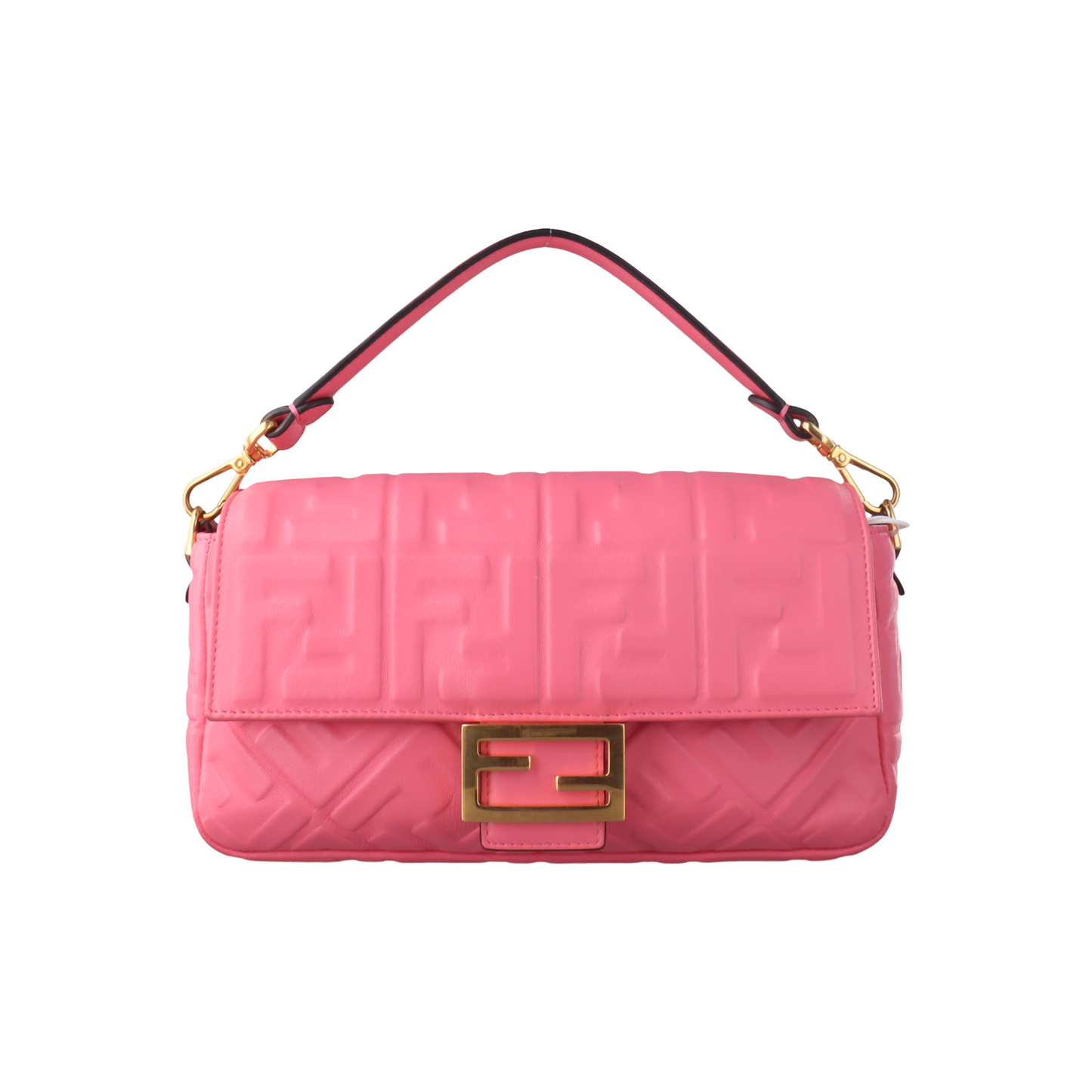 Fendi Baguette Lambskin Leather Crossbody Bag Medium Pink