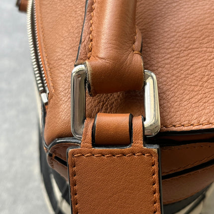 Loewe Puzzle Small Black White Brown Stripes Crossbody Bag 2019