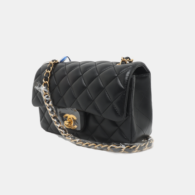 Chanel Classic Flap Rectangular Mini Black Lambskin Leather Gold Hardware, 2014-15