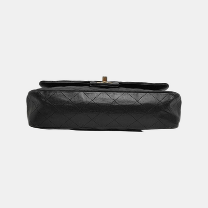 Chanel Timeless Classic Flap Medium Black Lambskin Leather Gold Hardware