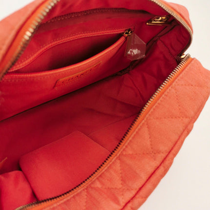 Sold Chanel 2016 Canvas Quilted Small 2.55 Mademoiselle Camera Case Bag Orange