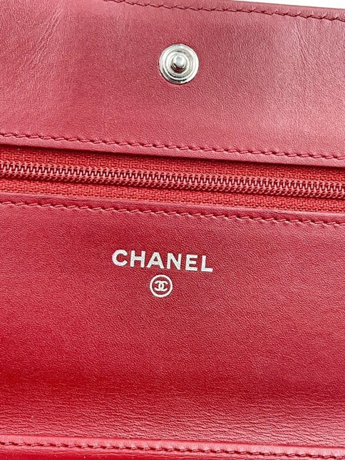 Sold Chanel Wallet on Chain Boy Half Flap Red Caviar Leather