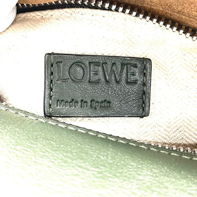 Loewe Puzzle Edge Braided Handle Small Dark Green Nappa Calfskin leather Crossbody bag