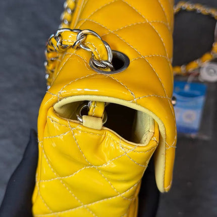 Chanel Classic Flap Rectangular Mini Yellow Patent Leather Silver Hardware, 2014-2015