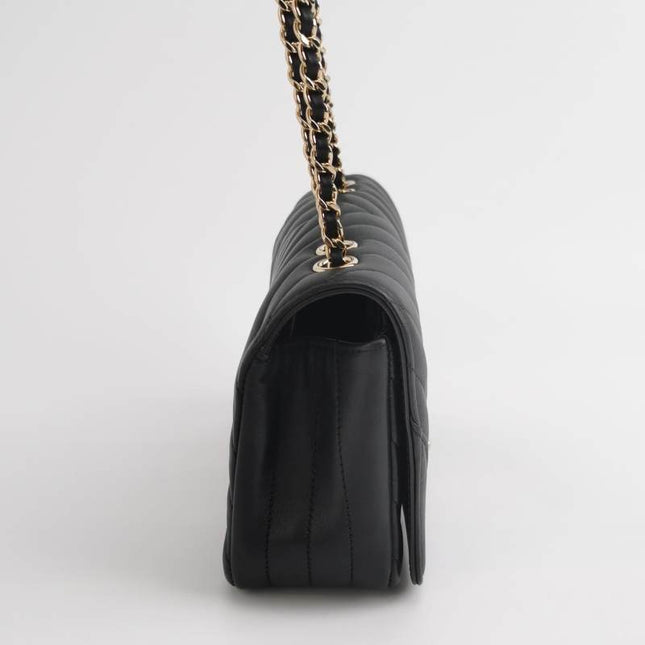 Sold Chanel Classic Flap Rectangular Mini Chevron Quilted Calfskin Leather Black