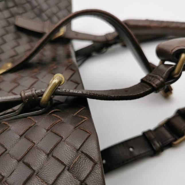 Bottega Veneta Roma Tote Intrecciato Lambskin Leather Dark Chocolate Brown 40cm