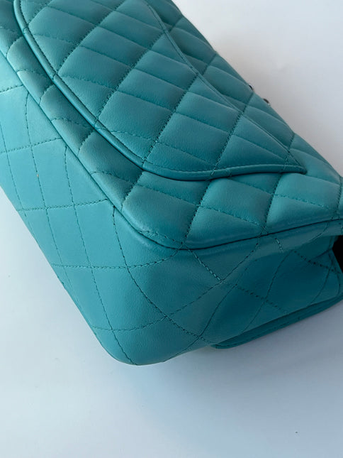 Chanel Classic Flap Mini Turquoise Blue Lambskin Leather Gold Hardware 2014