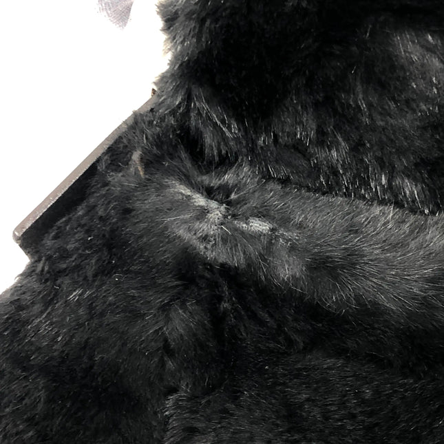 Fendi Mamma Baguette Black Faux Fur Shoulder Bag