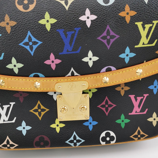 Louis Vuitton x Takashi Murakami Sologne Messenger Crossbody Bag Black Multicolor