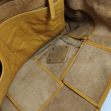 Bottega Veneta Arco Tote Bag Medium Yellow Shiny Calfskin leather