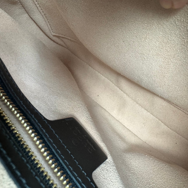 Gucci Jackie 1961 Black Leather Bag Small Piston Lock