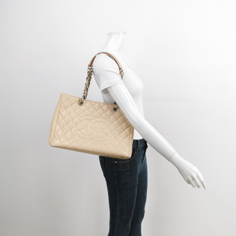 Chanel GST Grand Shopping Tote 2011 Beige Caviar Leather PM