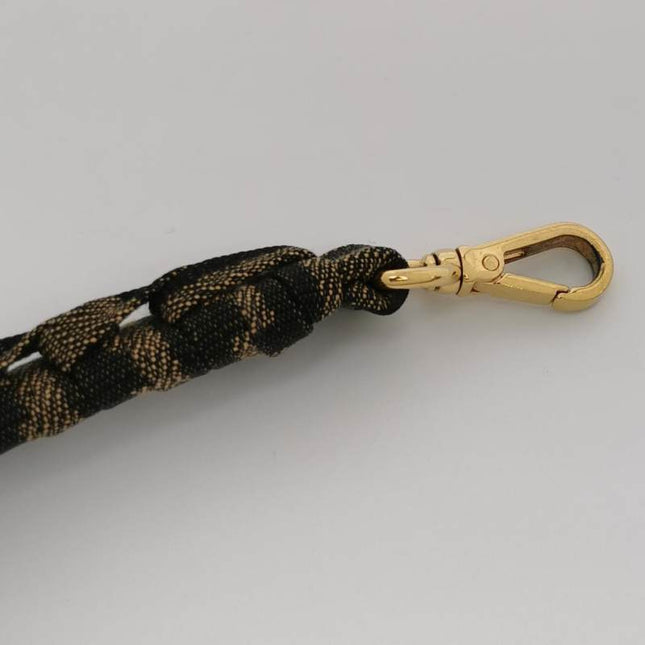 Fendi Baguette Mini Canvas Crochet Zucca Dark Green and Gold Hardware