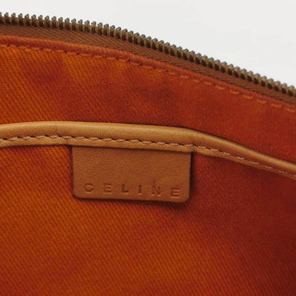 Celine Pochette Clutch Baguette Shoulder Bag Pumpkin Caramel Brown Suede Leather