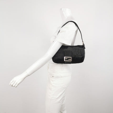 Fendi Baguette Black Glittering Waterfall Beads Shoulder Bag