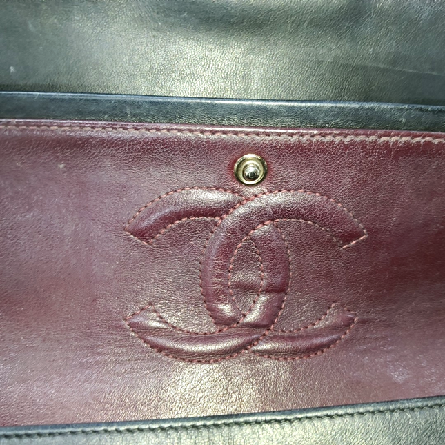 Chanel Timeless Classic Flap Medium Black Lambskin Leather Silver Hardware, 2009-2010