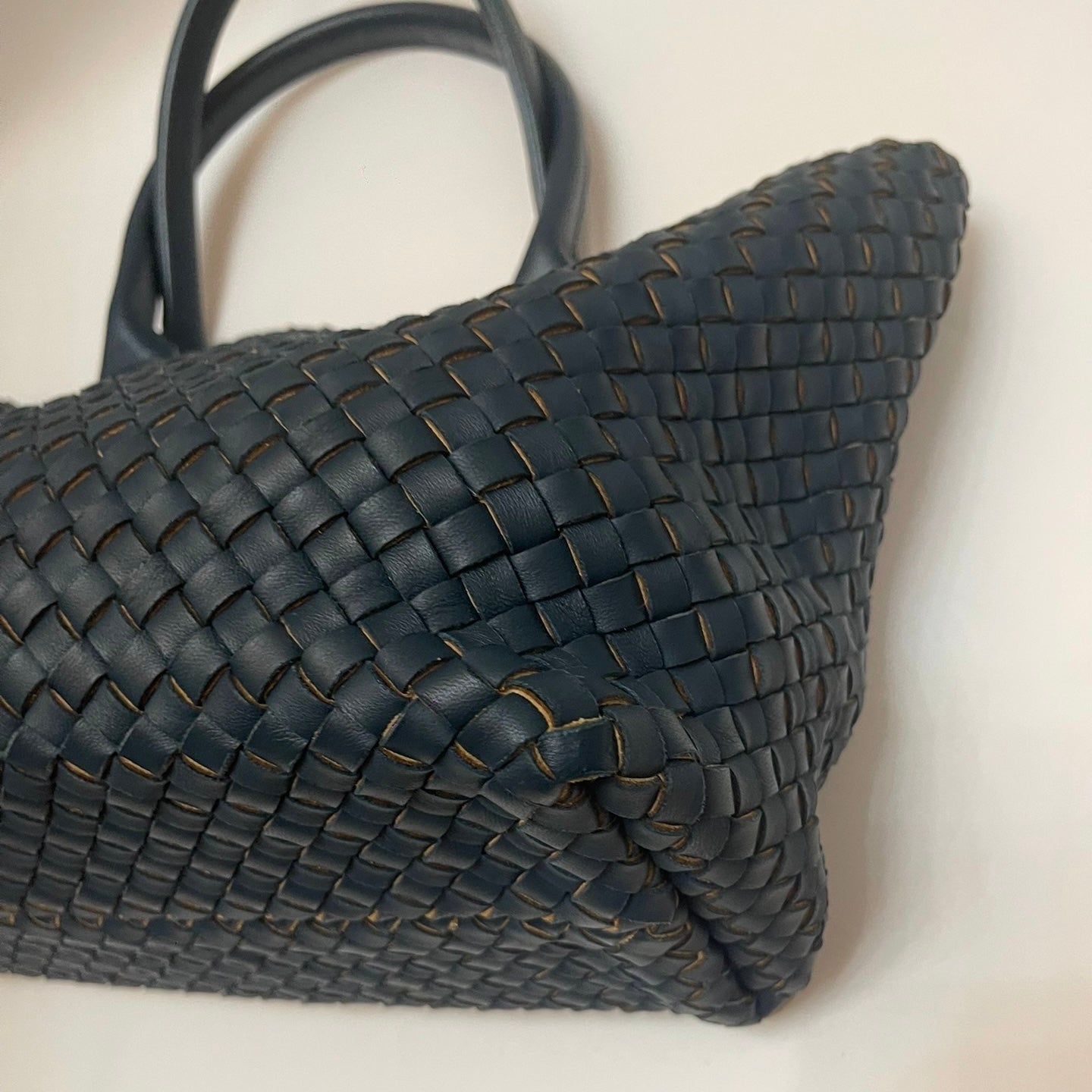 Bottega Veneta Cabat Tote Small/Medium Intreccio Blue Green Leather and Suede Lining 32cm