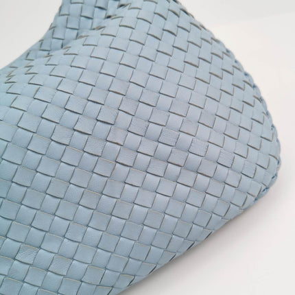 Bottega Veneta Veneta Hobo Medium Baby Blue Intrecciato Leather Bag 43cm