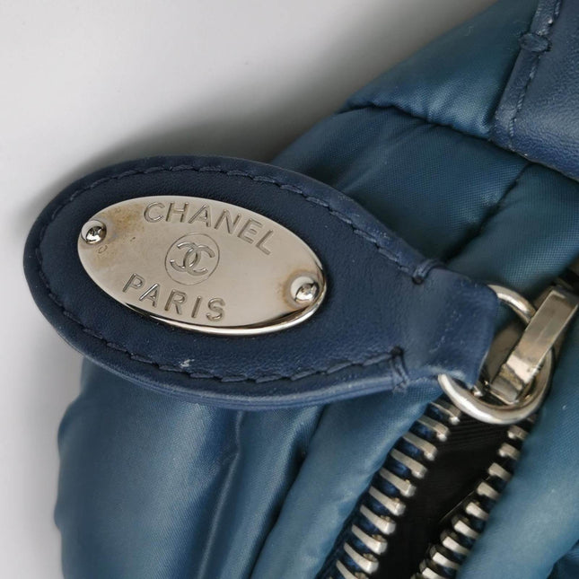 Chanel Paris-Byzance Tweed On Stitch Navy Nylon Bag