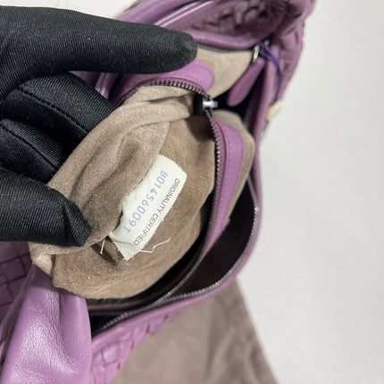 Bottega Veneta Belly Hobo Intrecciato Lambskin Leather Lilac Purple Medium 40cm