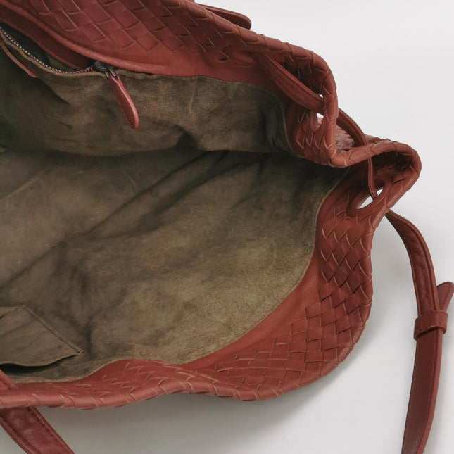 Bottega Veneta Garda Burgundy Intrecciato Nappa Leather Large 33cm