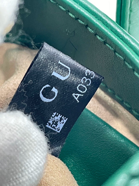 Gucci Jackie 1961 Mini Handbag in Green Leather with Adjustable Strap