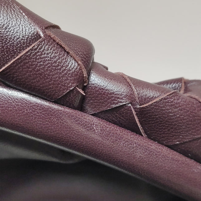 Bottega Veneta Pouch Large Intrecciato Wine Burgundy Calfskin Leather