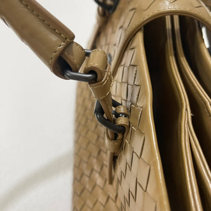 Bottega Veneta Roma Intrecciato Nappa Leather Beige Light Brown Small 30cm