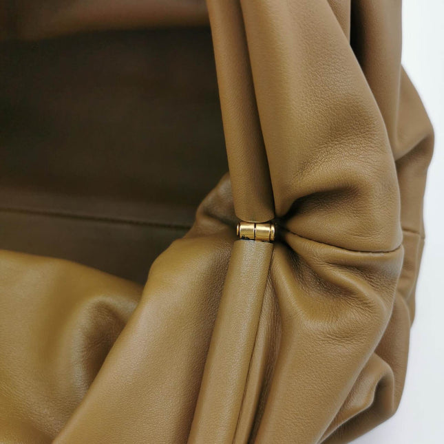 Sold Bottega Veneta Pouch Calfskin Leather Caramel Brown Large