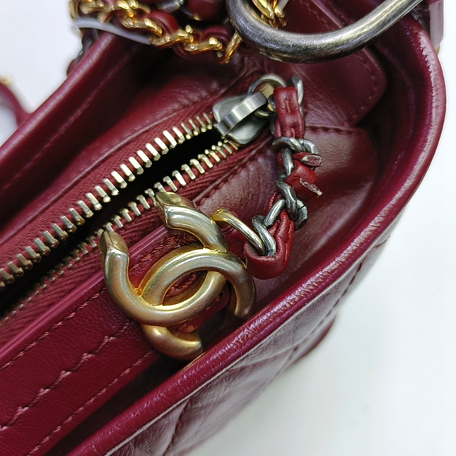 Chanel Gabrielle Hobo Burgundy Leather Small Crossbody Bag