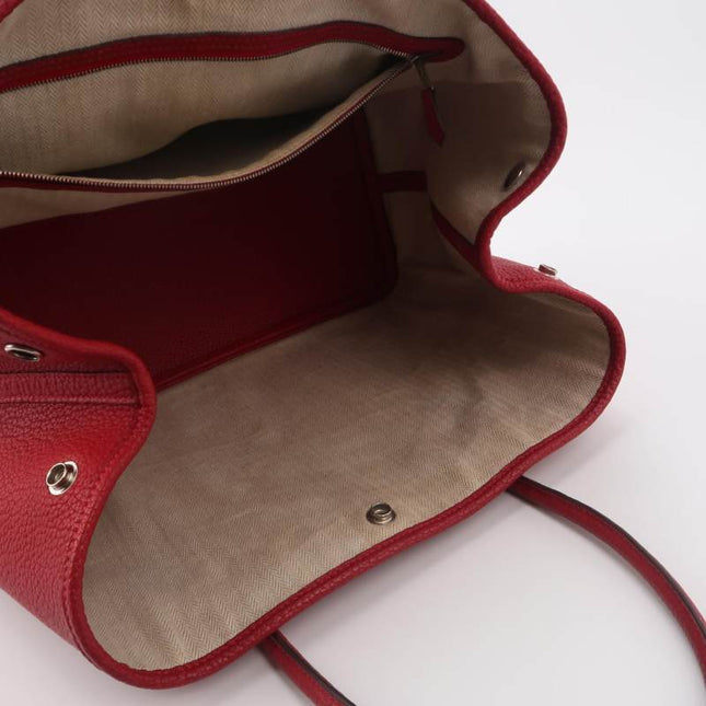 Hermes Garden Party 36 Red Calfskin Leather Handbag 2015
