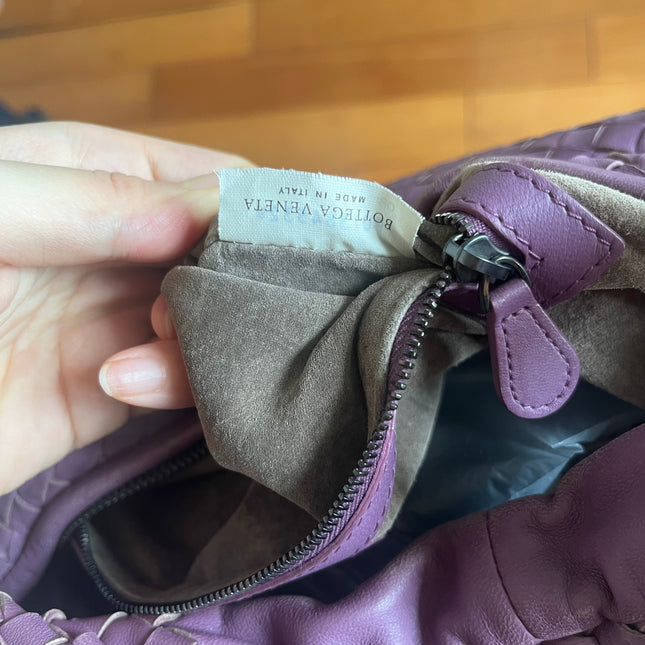 Bottega Veneta Hobo Bag Lambskin leather Purple Medium 40cm